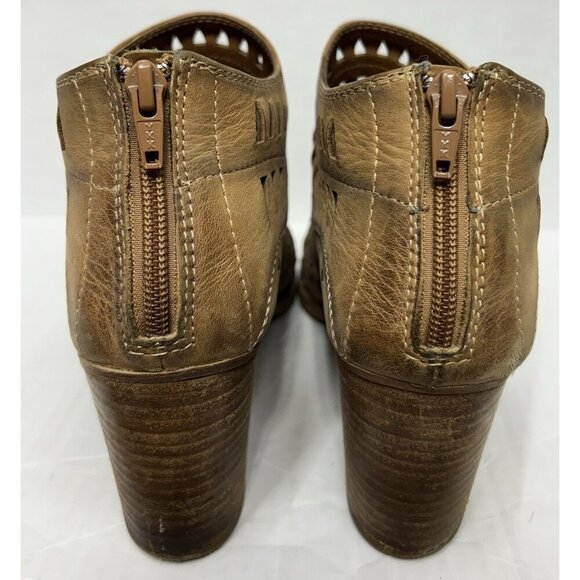 Sofft Westwood Boots Bootie Womens 11 Brown Laser Cut Cushioned Block Heel - Picture 6 of 9